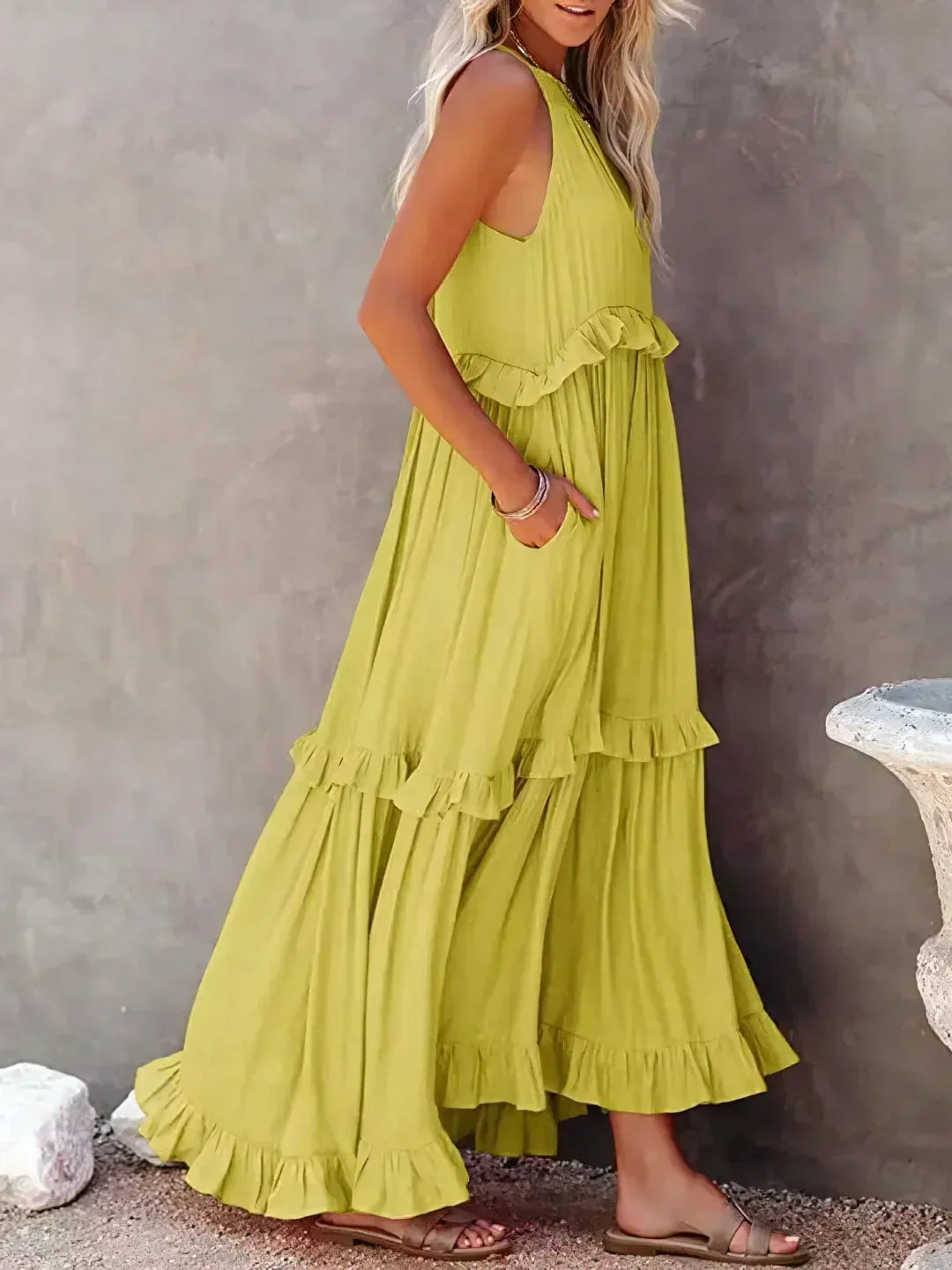 Charlize™ - Sunshine Ruffle Maxi Dress