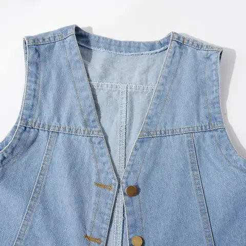 Sleeveless Denim Vest