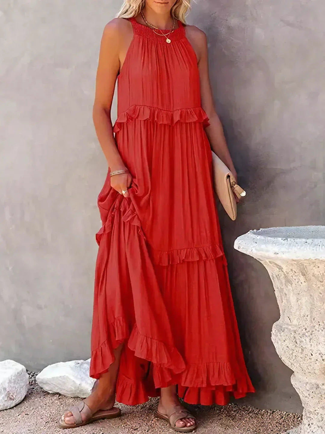 Charlize™ - Sunshine Ruffle Maxi Dress