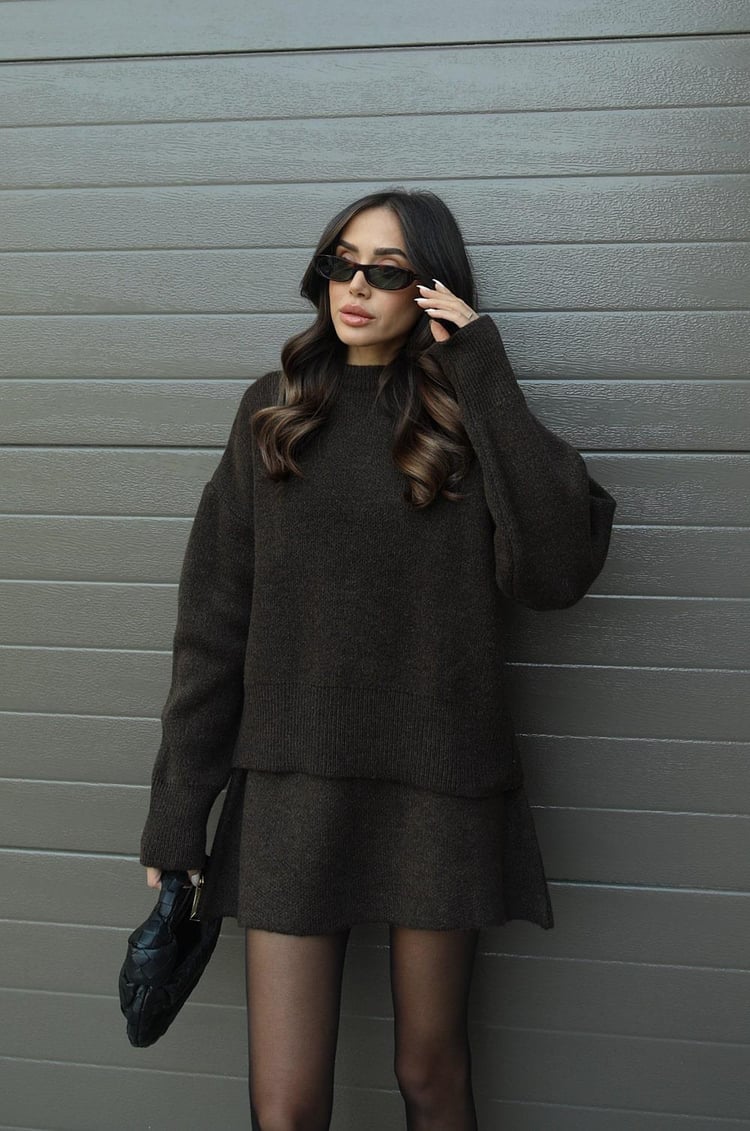 Ellora™ - Luxe Chic Sweater Skirt Ensemble