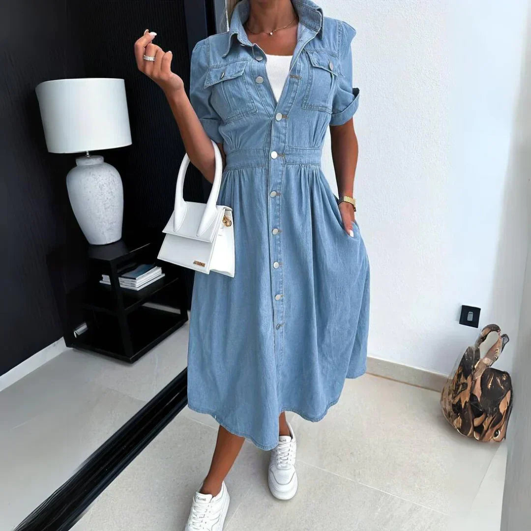 Elisa™ - Timeless Denim Midi