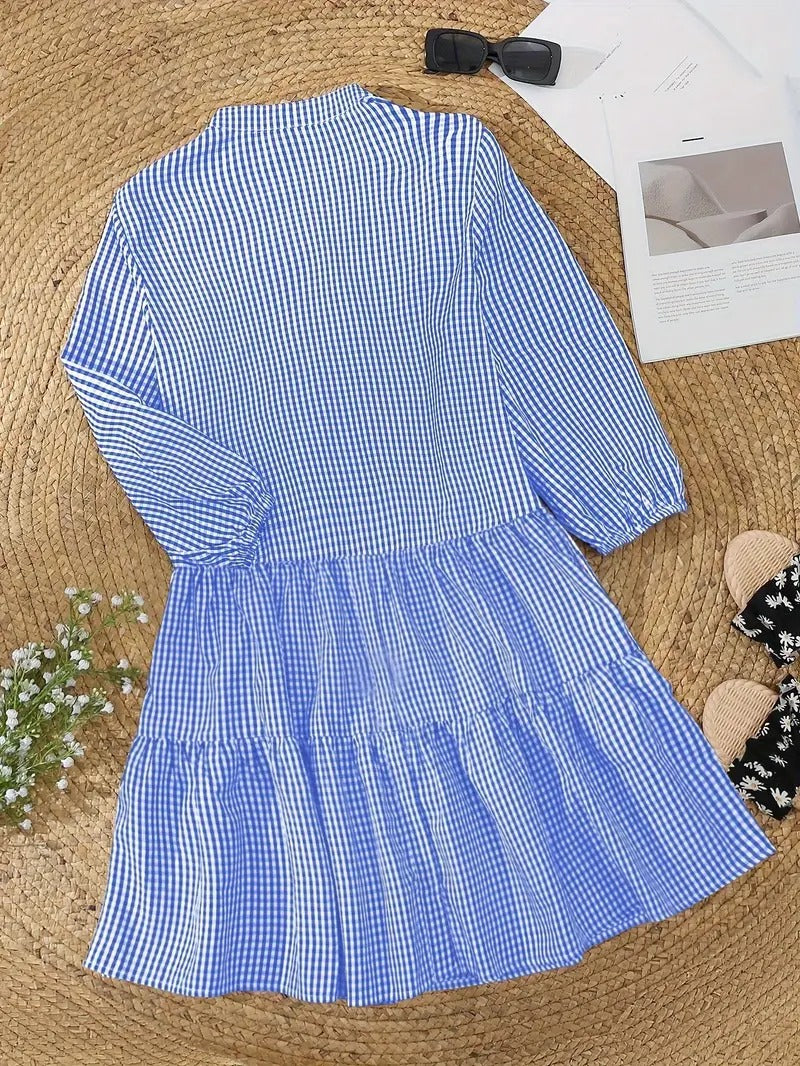 Alina - Chic Vibrant Gingham Dress