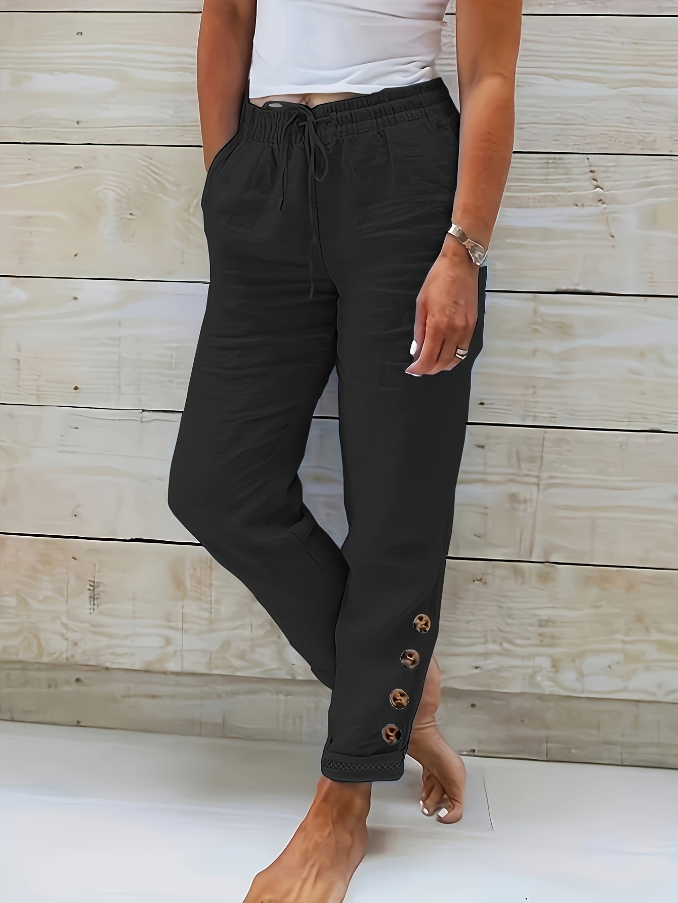 Talia™ - Buttoned Linen Pants