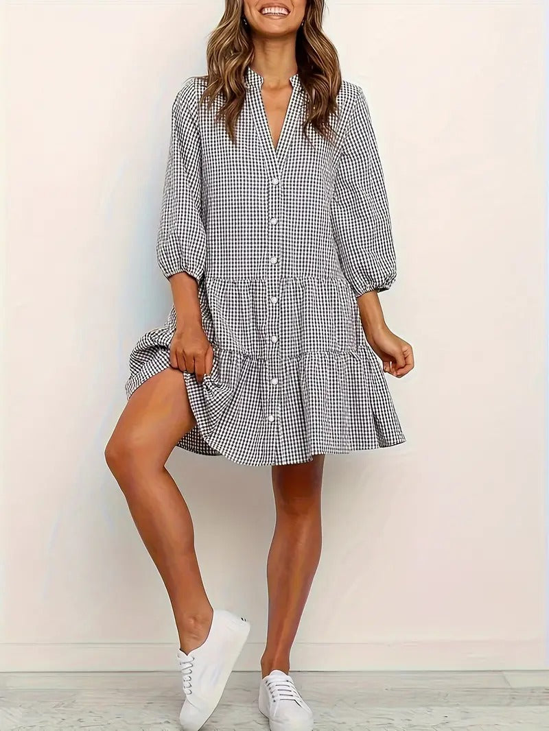 Alina - Chic Vibrant Gingham Dress