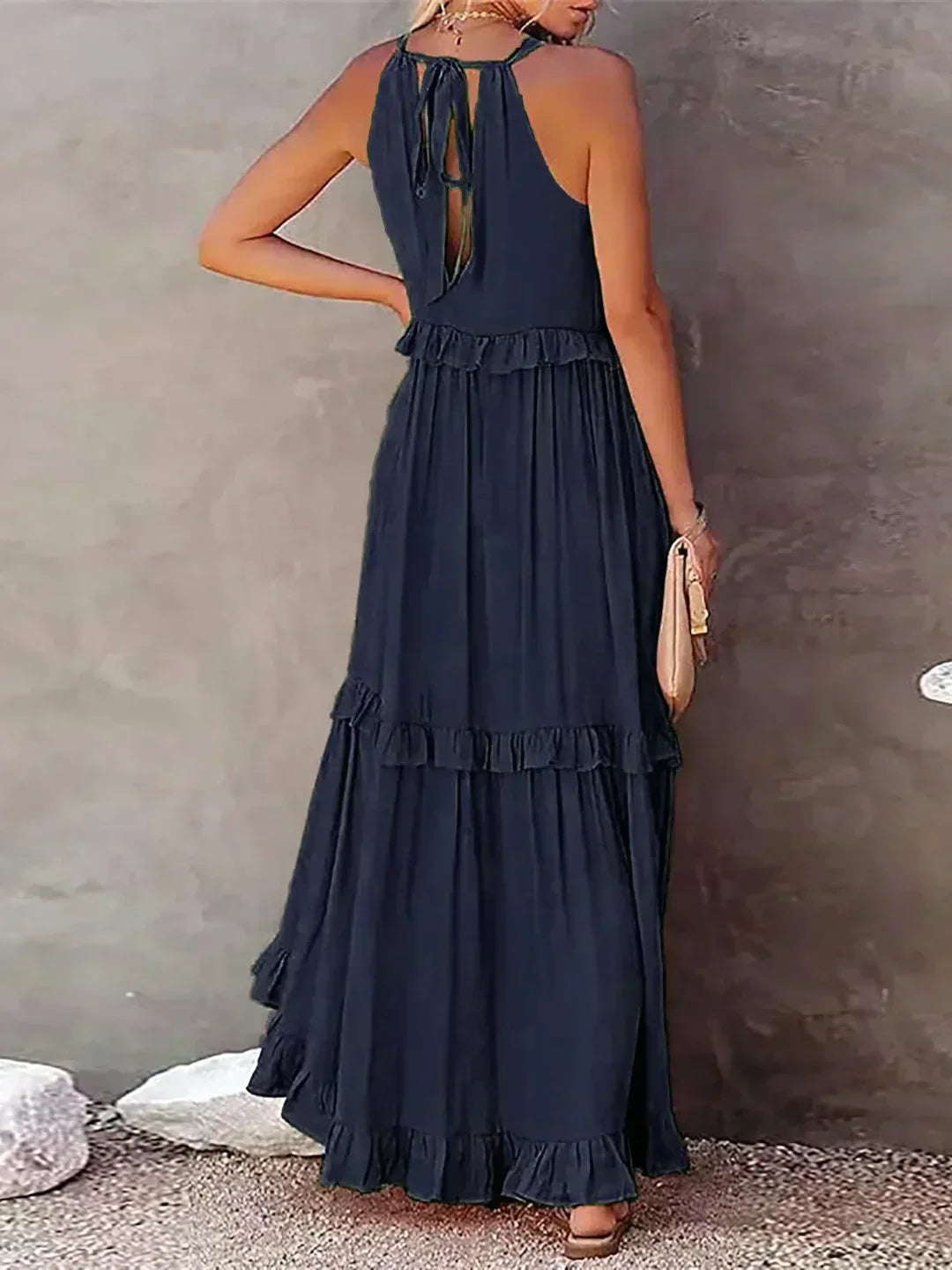 Emily™ - Halter Ruffle Maxi Dress