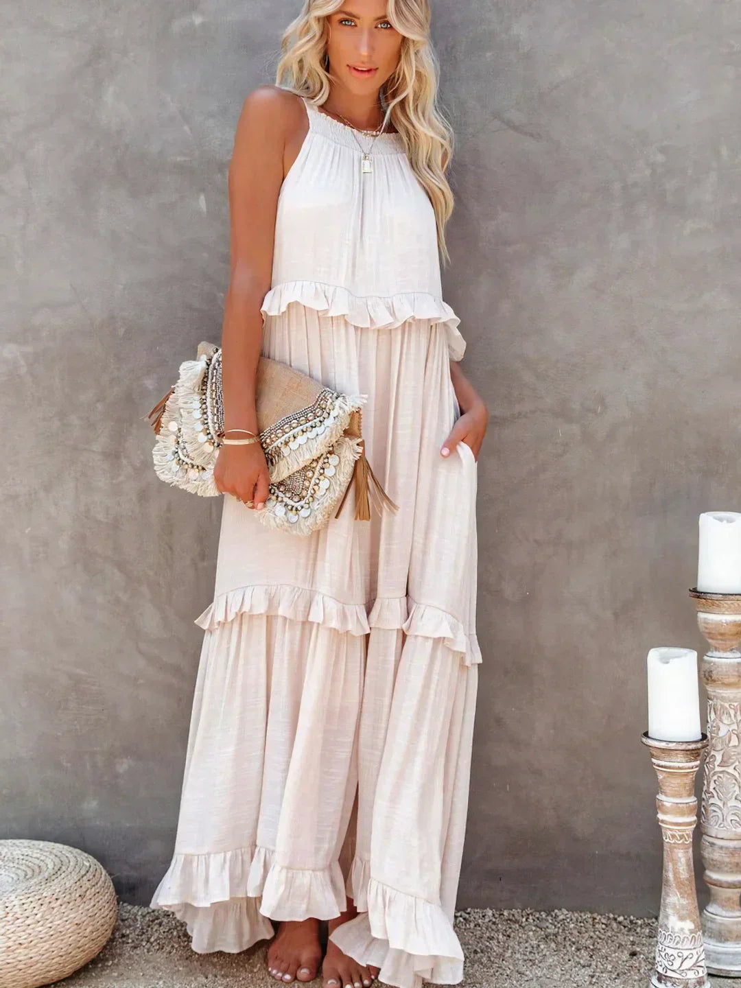 Charlize™ - Sunshine Ruffle Maxi Dress