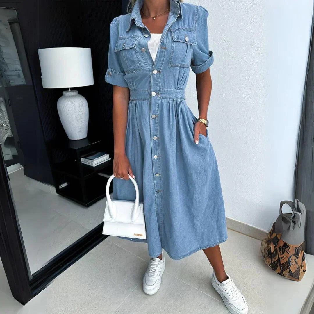 Elisa™ - Timeless Denim Midi