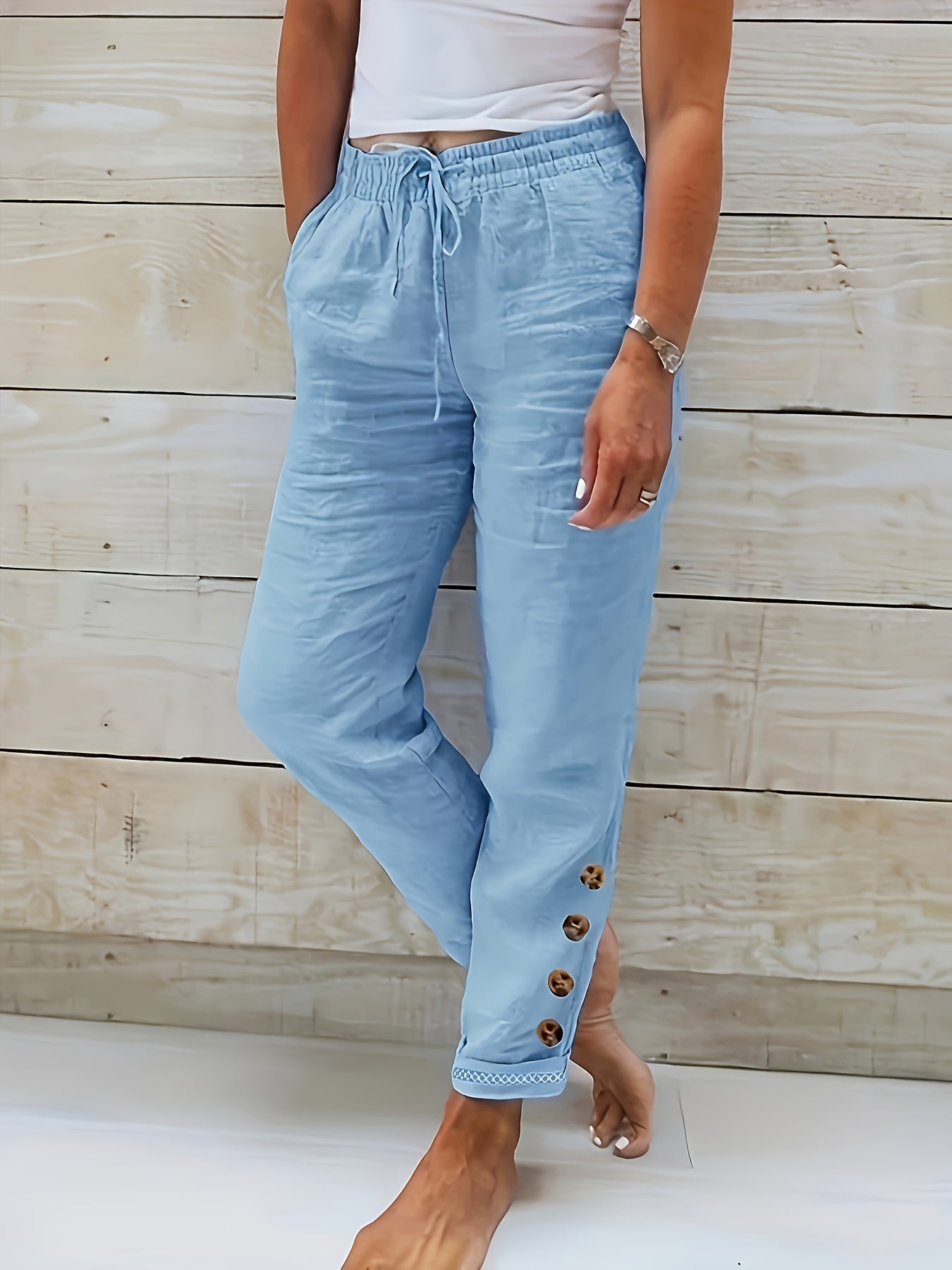 Talia™ - Buttoned Linen Pants