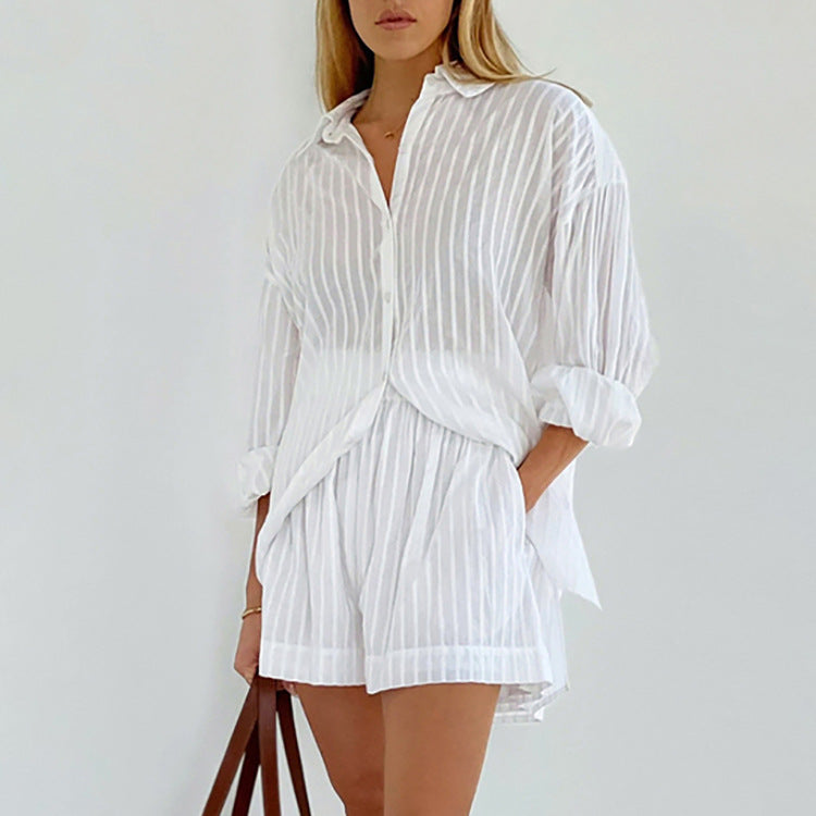 Liliane™ - Chic Breezy Button-Up & Shorts Set