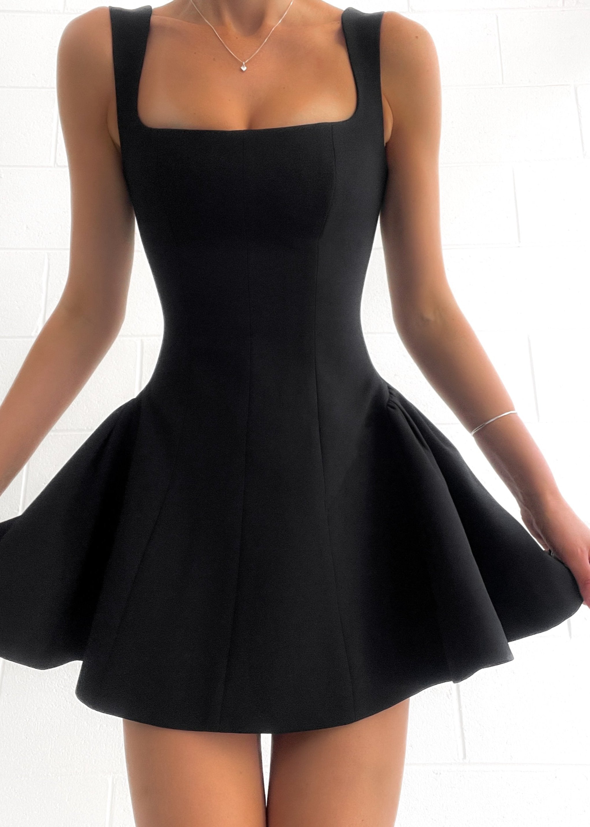 Velory™ - Solid Pleated Ruffle Mini Dress