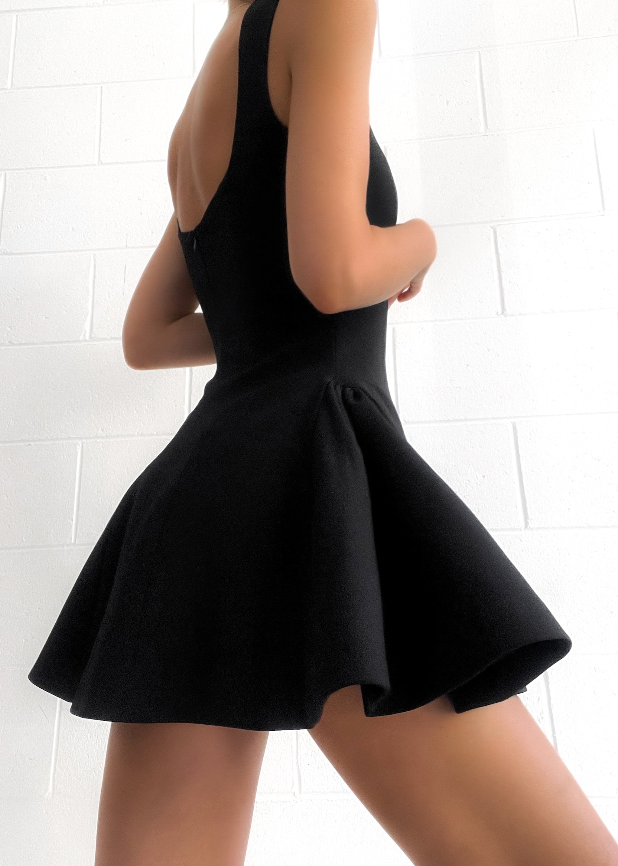 Velory™ - Solid Pleated Ruffle Mini Dress