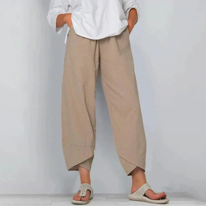 Natalie™-  Chic Cotton & Linen Trousers