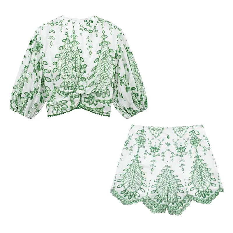 Luxe Meadow Embroidered Set