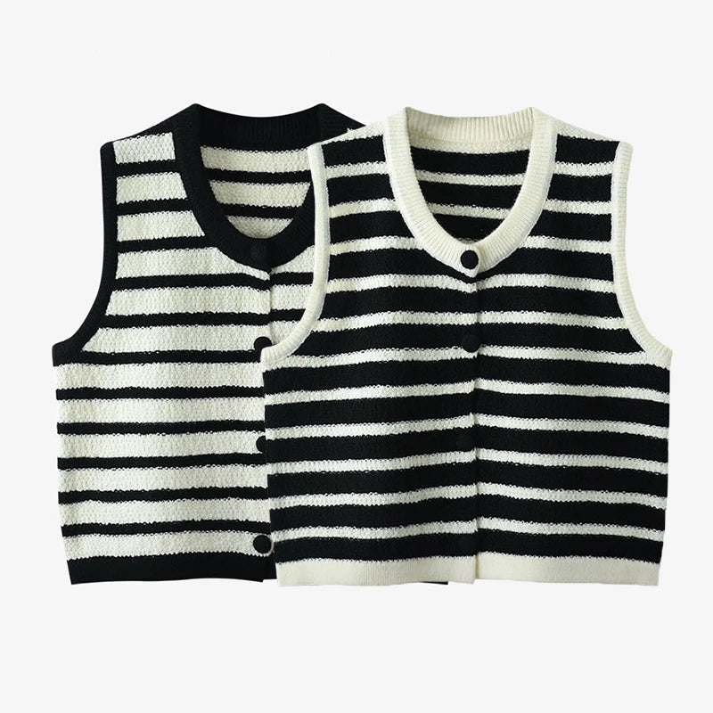 Striped sleeveless Sweater