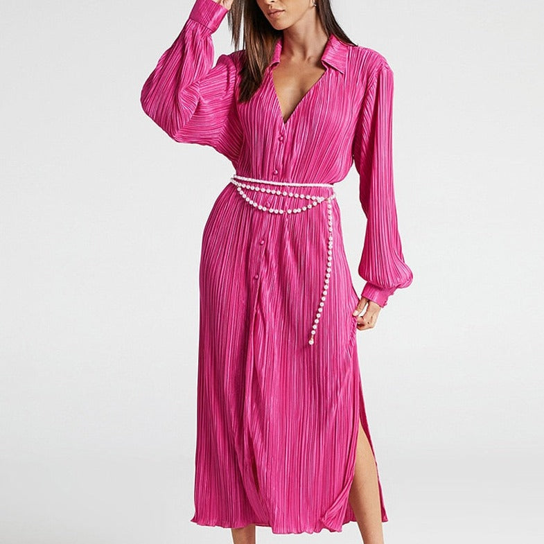 Evita™ Pleated Long Dress