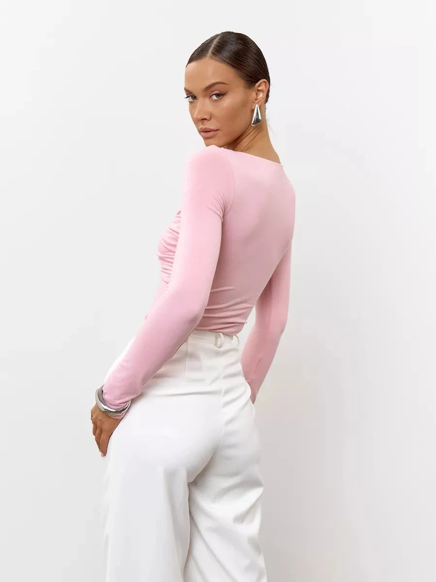 Elegance Twist Long-Sleeve Bodysuit