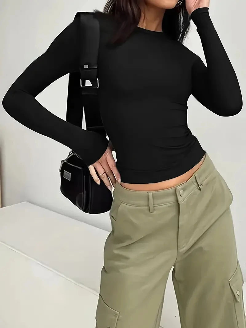 Anna™ - Casual T-Shirt Crew Neck Long Sleeves