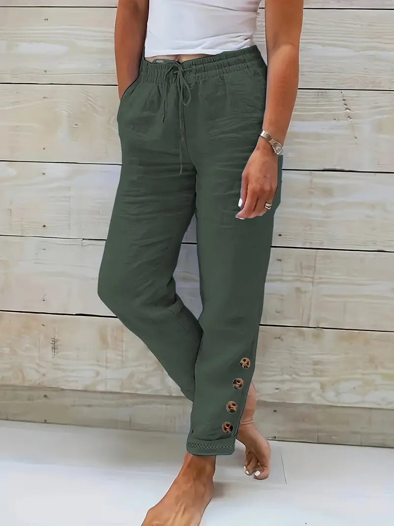 Talia™ - Buttoned Linen Pants