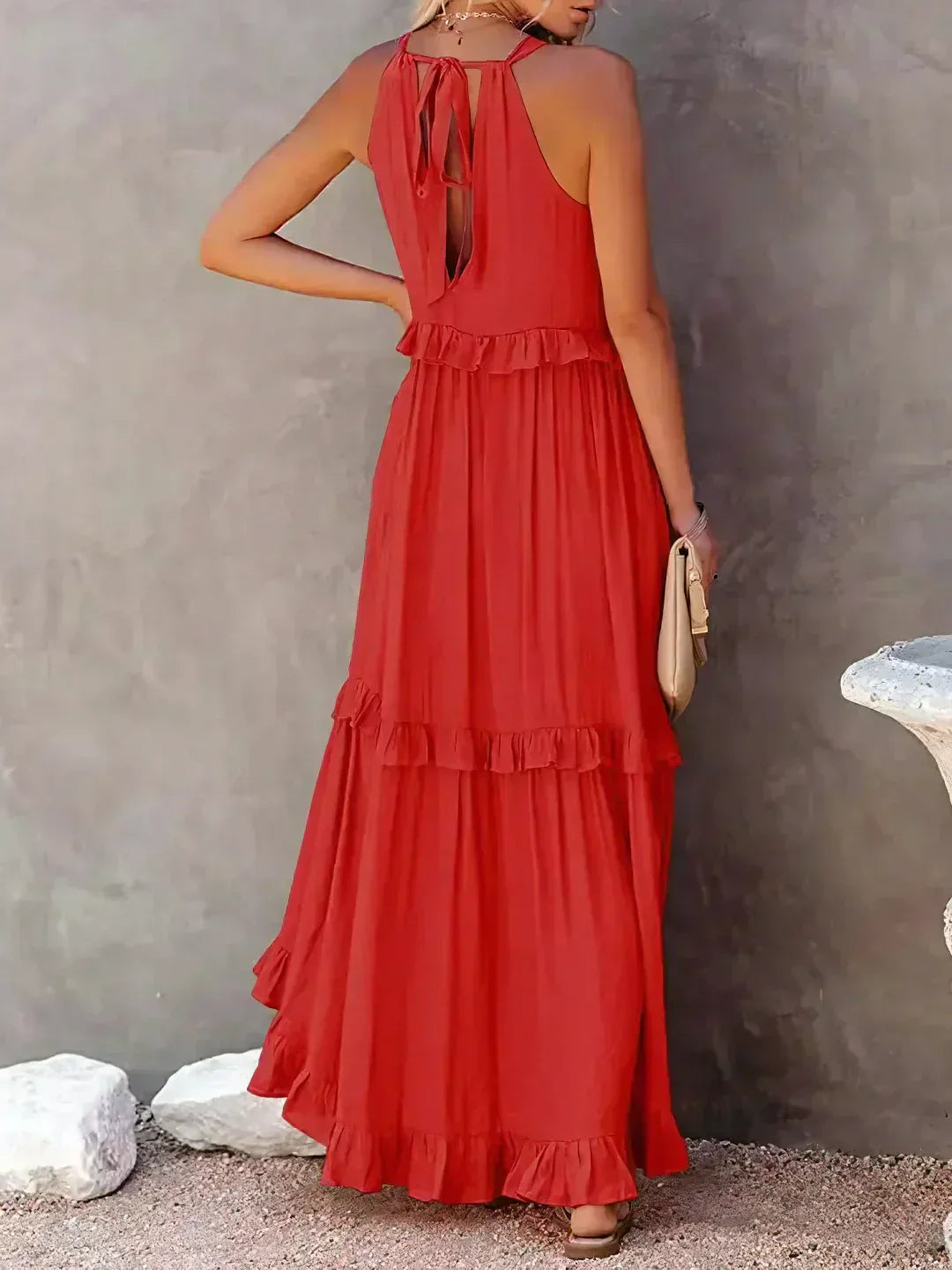 Emily™ - Halter Ruffle Maxi Dress