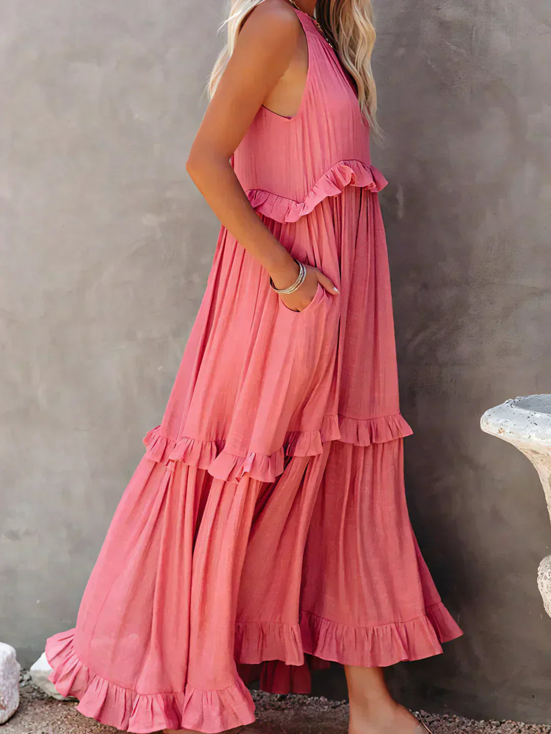 Emily™ - Halter Ruffle Maxi Dress