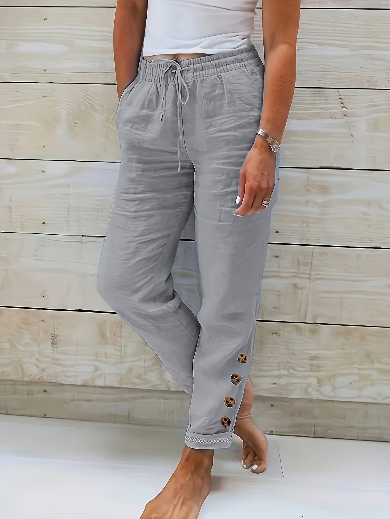 Talia™ - Buttoned Linen Pants