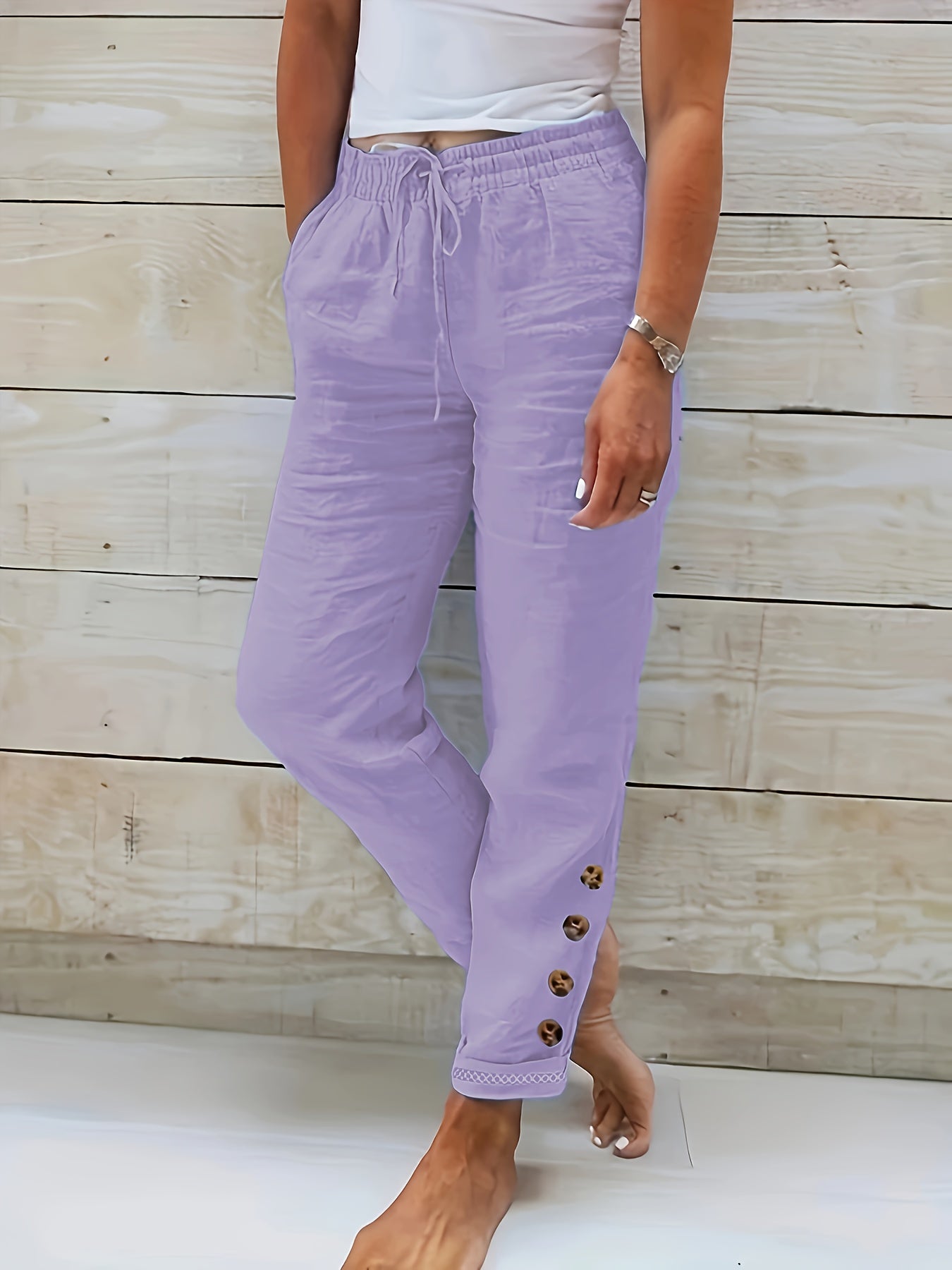 Talia™ - Buttoned Linen Pants