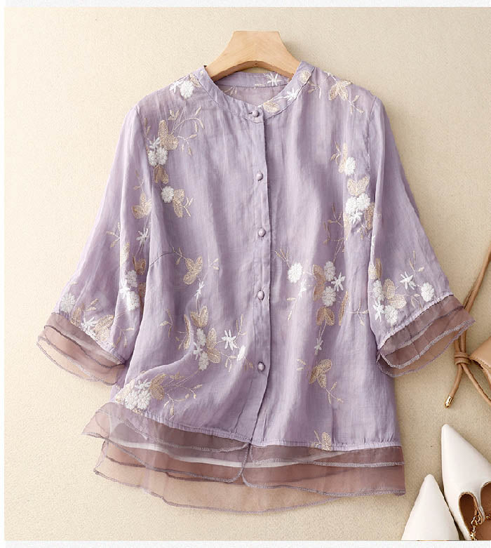 Elisette™ - Classic Embroidered Blouse